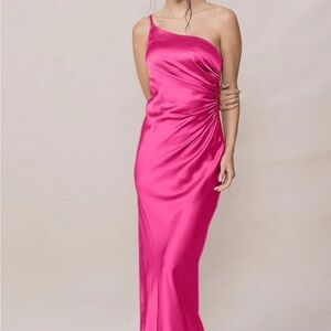 Revelry Jade Malibu Pink One Shoulder Dress